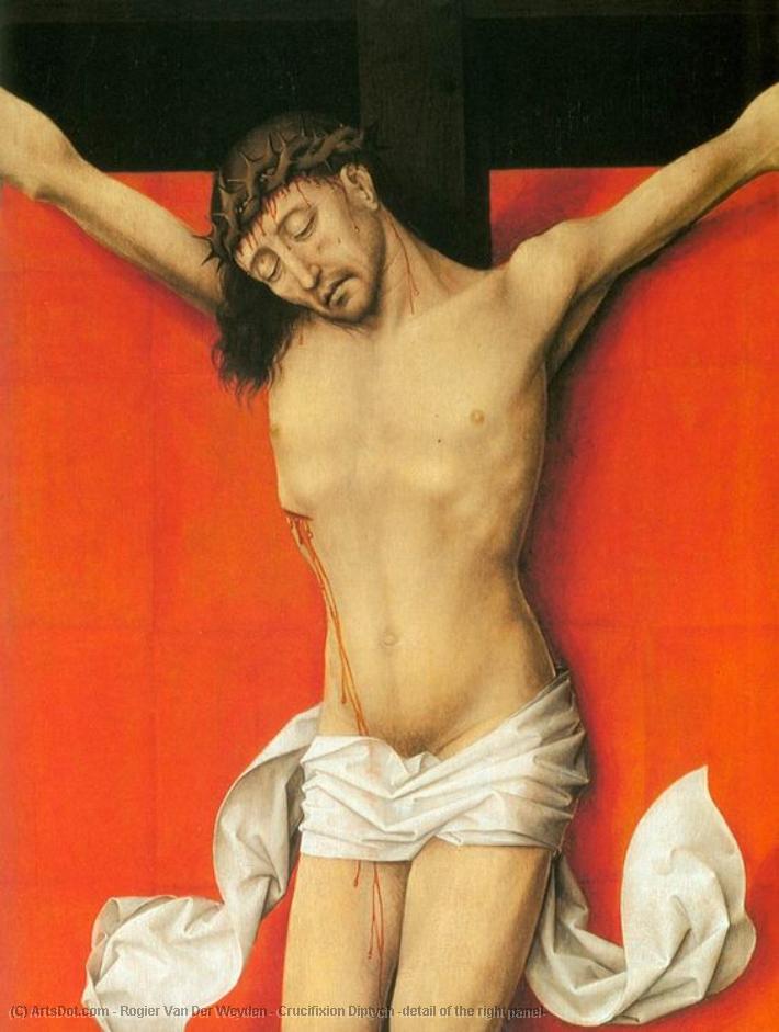 Wikioo.org - Die Enzyklopädie bildender Kunst - Malerei, Kunstwerk von Rogier Van Der Weyden - kreuzigung diptychon  Ausschnitt  von  der  Berechtigung  Fach