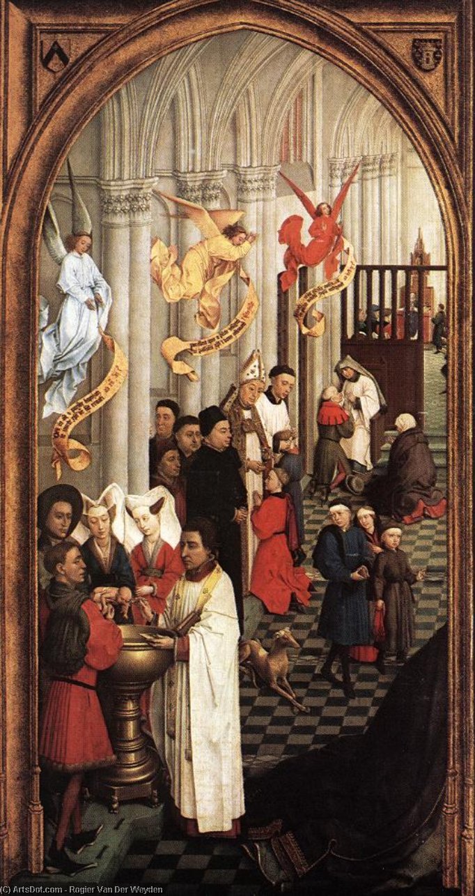 Wikioo.org - The Encyclopedia of Fine Arts - Painting, Artwork by Rogier Van Der Weyden - Seven Sacraments (left wing)