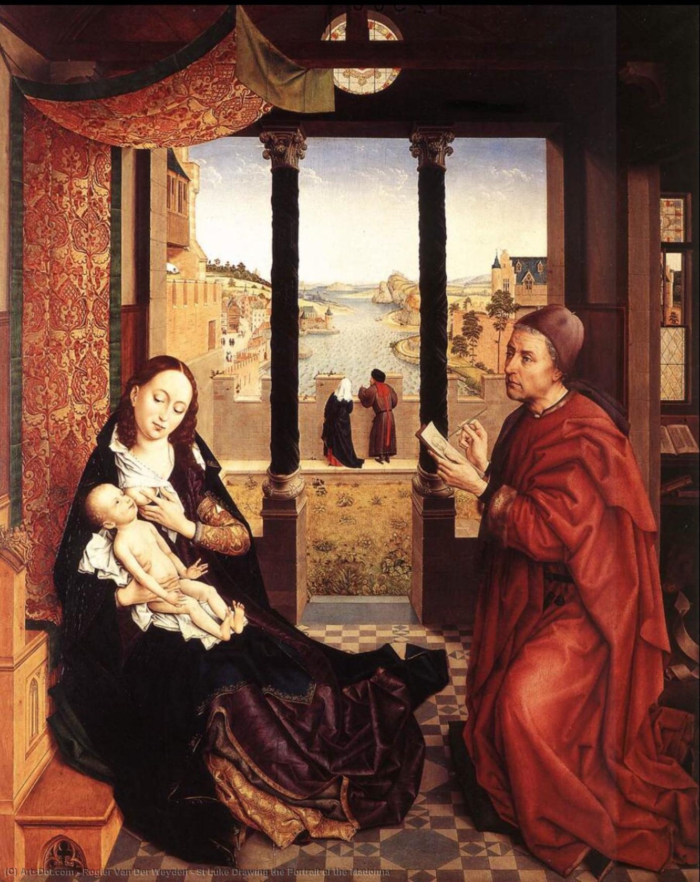 WikiOO.org - Encyclopedia of Fine Arts - Lukisan, Artwork Rogier Van Der Weyden - St Luke Drawing the Portrait of the Madonna