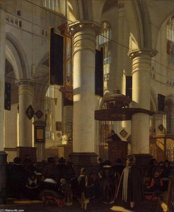 WikiOO.org - Encyclopedia of Fine Arts - Lukisan, Artwork Emanuel De Witte - Interior of a Church