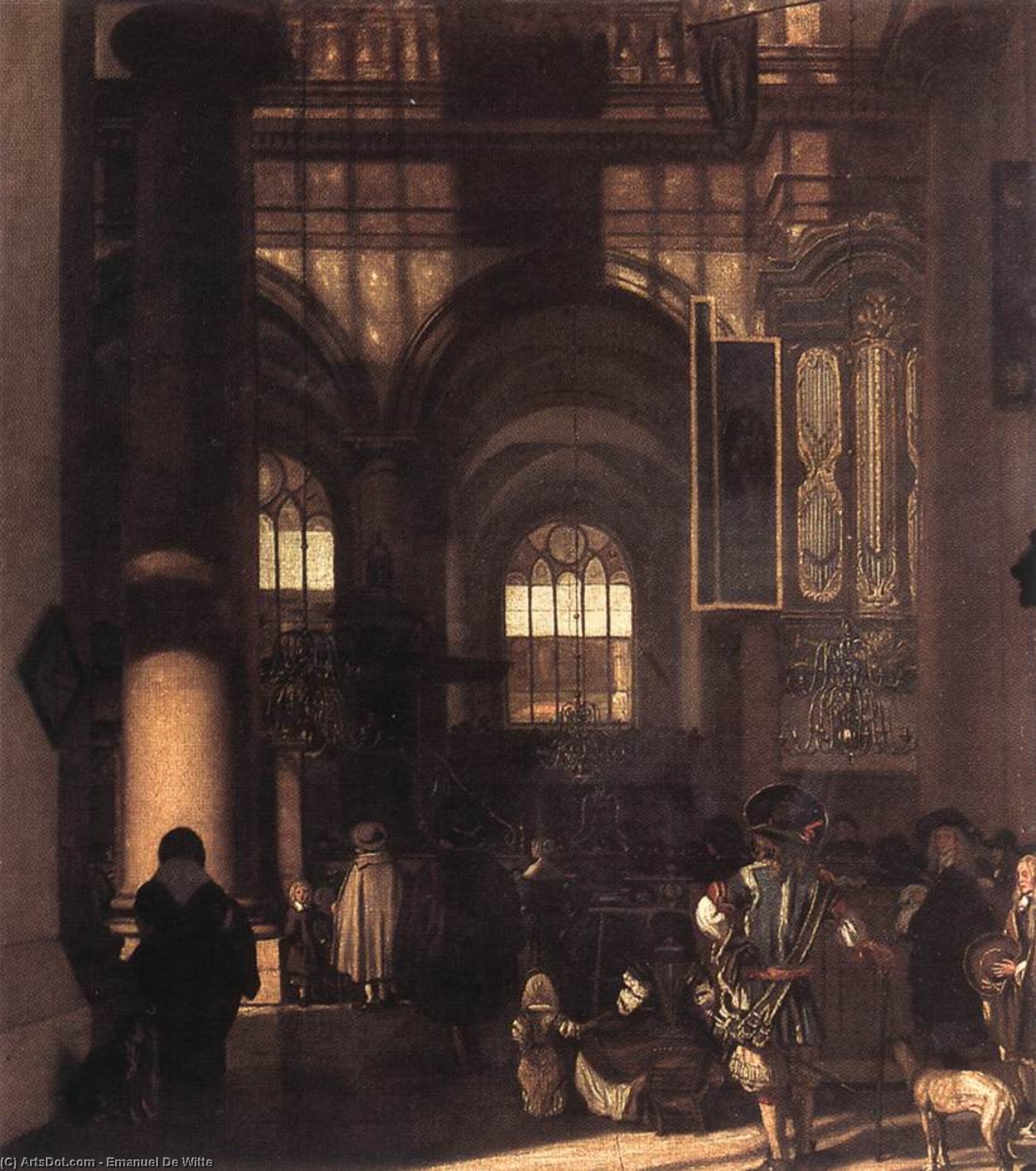 Wikioo.org – L'Enciclopedia delle Belle Arti - Pittura, Opere di Emanuel De Witte - interni di un chiesa