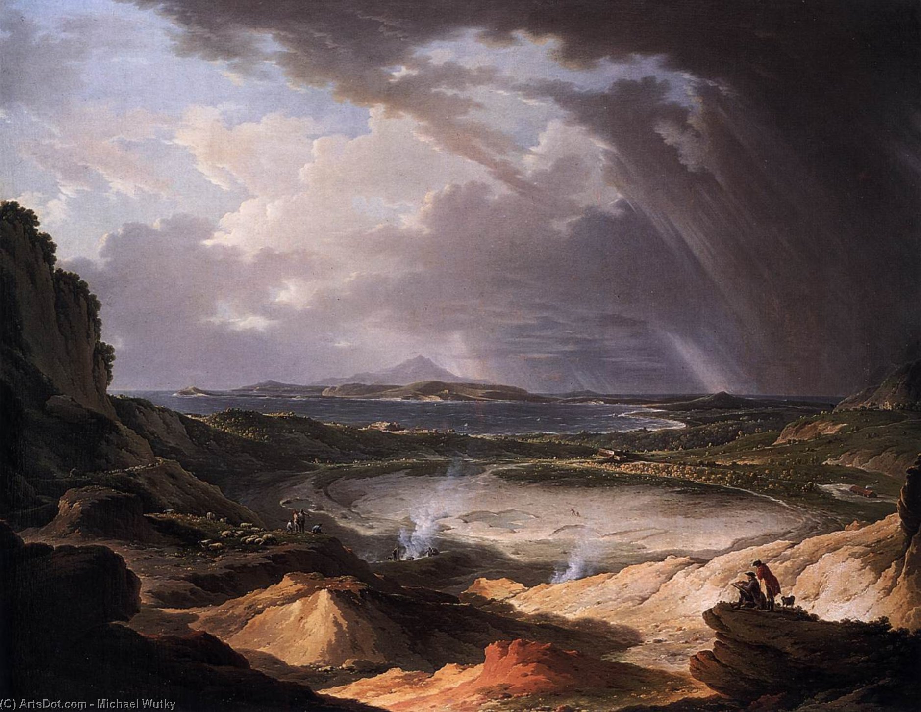 Wikioo.org - The Encyclopedia of Fine Arts - Painting, Artwork by Michael Wutky - The Campi Phlegraei near Naples and the Bay of Baiae