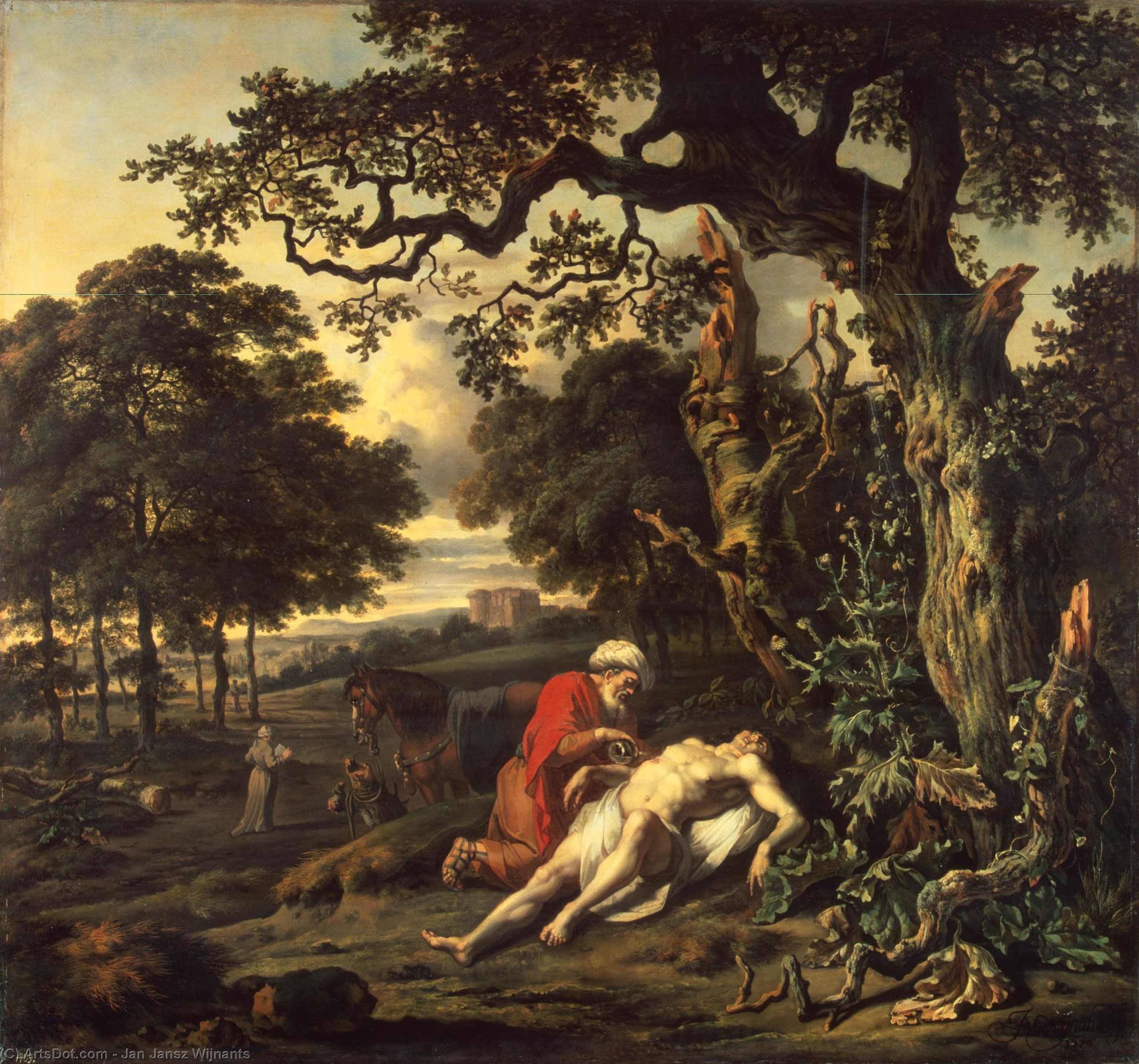 Wikioo.org - The Encyclopedia of Fine Arts - Painting, Artwork by Jan Jansz Wijnants - Parable of the Good Samaritan
