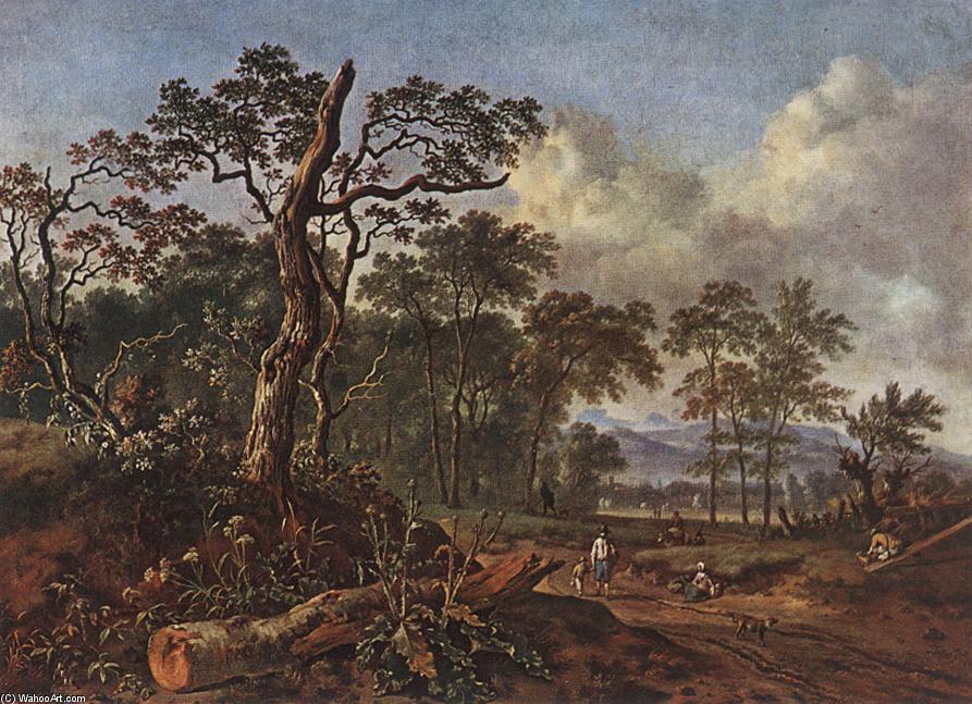 Wikioo.org – La Enciclopedia de las Bellas Artes - Pintura, Obras de arte de Jan Jansz Wijnants - cascajo cercade ExtremoOriente bosque