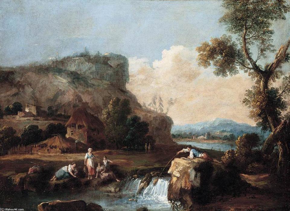 Wikioo.org - The Encyclopedia of Fine Arts - Painting, Artwork by Giuseppe Zais - Pastoral Landscape