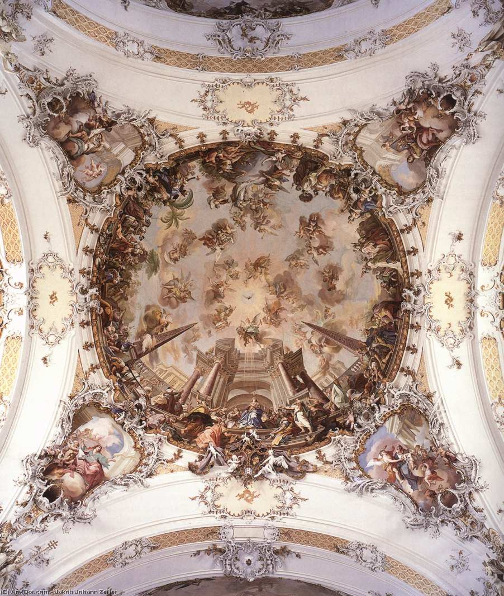 WikiOO.org - Enciclopedia of Fine Arts - Pictura, lucrări de artă Jakob Johann Zeiller - Ceiling fresco
