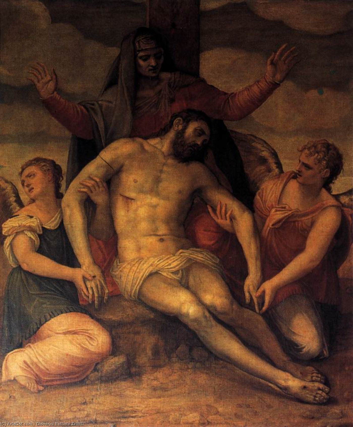 Wikioo.org - The Encyclopedia of Fine Arts - Painting, Artwork by Giovanni Battista Zelotti - Dead Christ