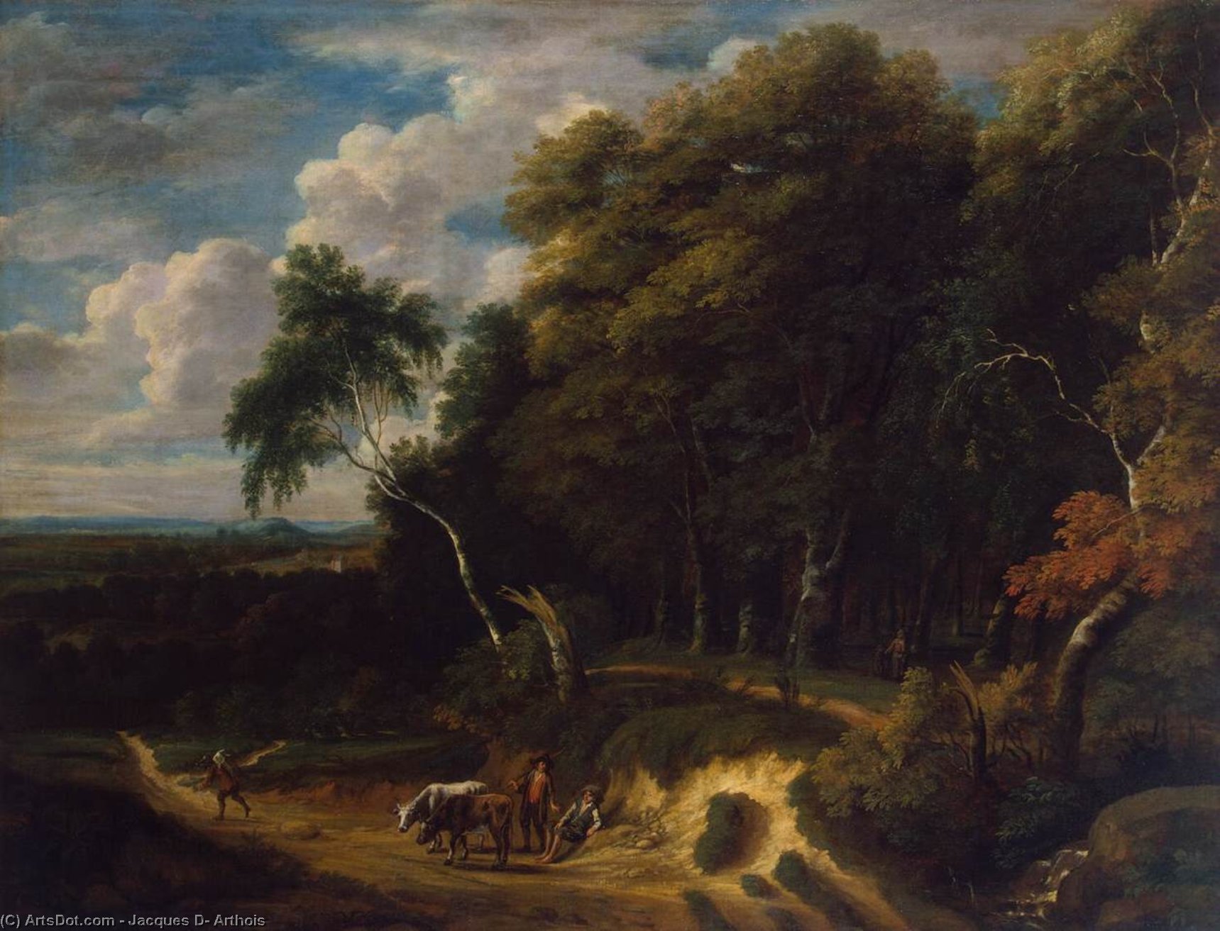 Wikioo.org - Die Enzyklopädie bildender Kunst - Malerei, Kunstwerk von Jacques D' Arthois - Landschaft mit einer Herde