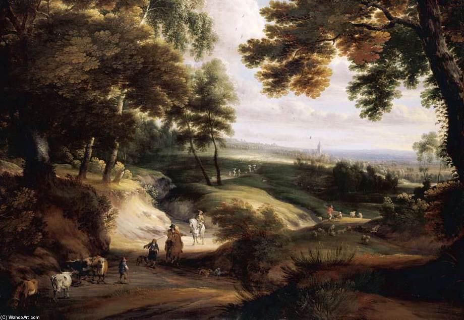 Wikioo.org - The Encyclopedia of Fine Arts - Painting, Artwork by Jacques D' Arthois - Wooded Landscape