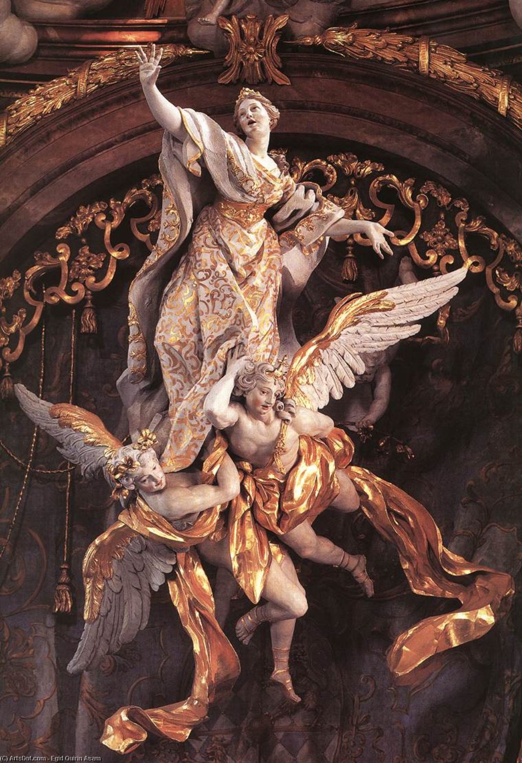 WikiOO.org - Encyclopedia of Fine Arts - Maľba, Artwork Egid Quirin Asam - Assumption of the Virgin (detail)