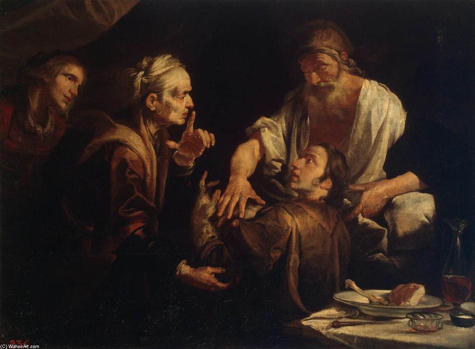 Wikioo.org – L'Enciclopedia delle Belle Arti - Pittura, Opere di Gioacchino Assereto - Isaac Blessing Jacob