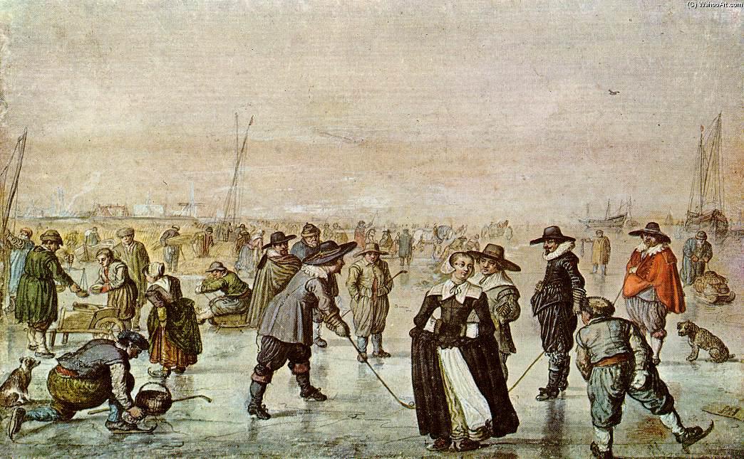 Wikioo.org - The Encyclopedia of Fine Arts - Painting, Artwork by Hendrick Avercamp - A Scene on the Ice