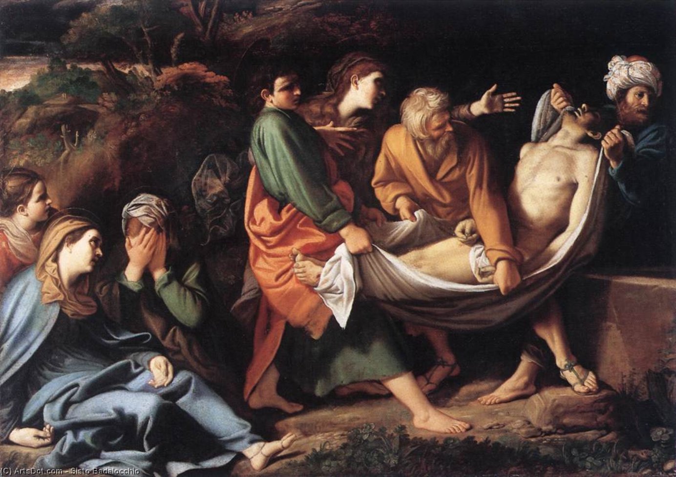 Wikioo.org - The Encyclopedia of Fine Arts - Painting, Artwork by Sisto Badalocchio - The Entombment of Christ