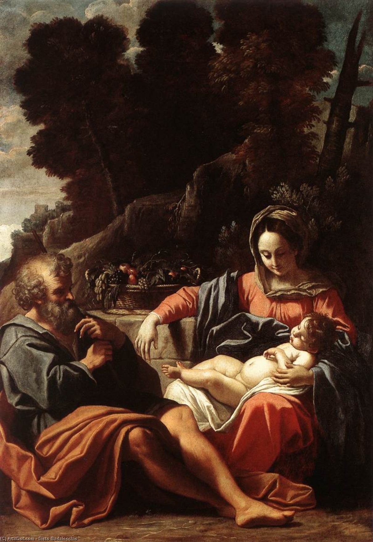 Wikioo.org - The Encyclopedia of Fine Arts - Painting, Artwork by Sisto Badalocchio - The Holy Family