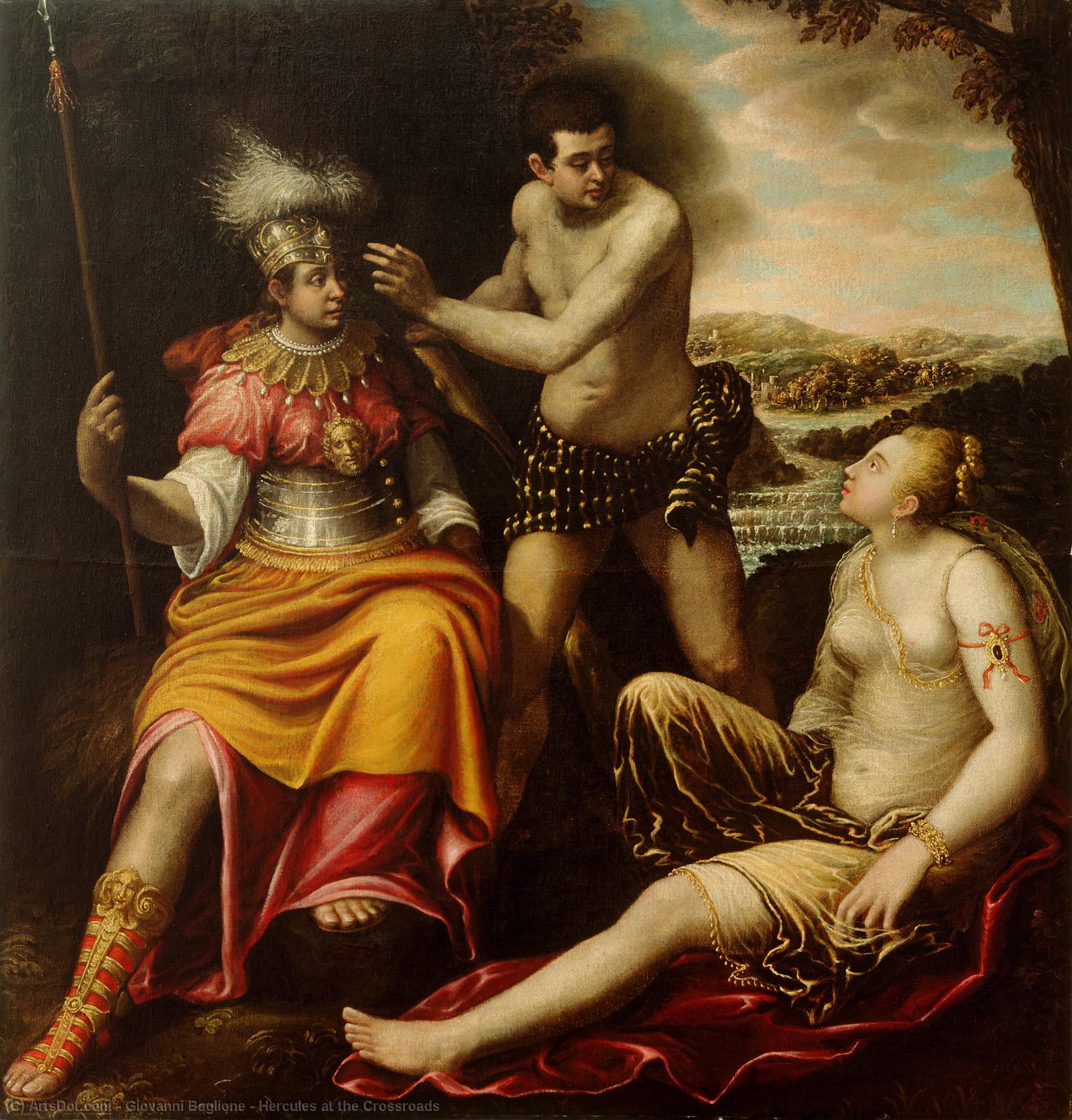 Wikioo.org - The Encyclopedia of Fine Arts - Painting, Artwork by Giovanni Baglione - Hercules at the Crossroads