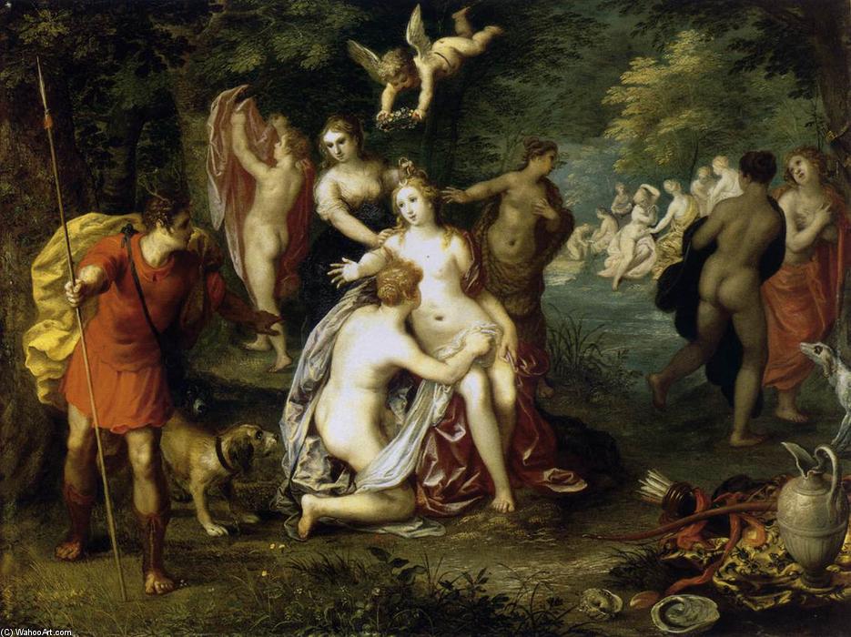 WikiOO.org - Encyclopedia of Fine Arts - Lukisan, Artwork Hendrick Van Balen - Diana Turns Actaeon into a Stag