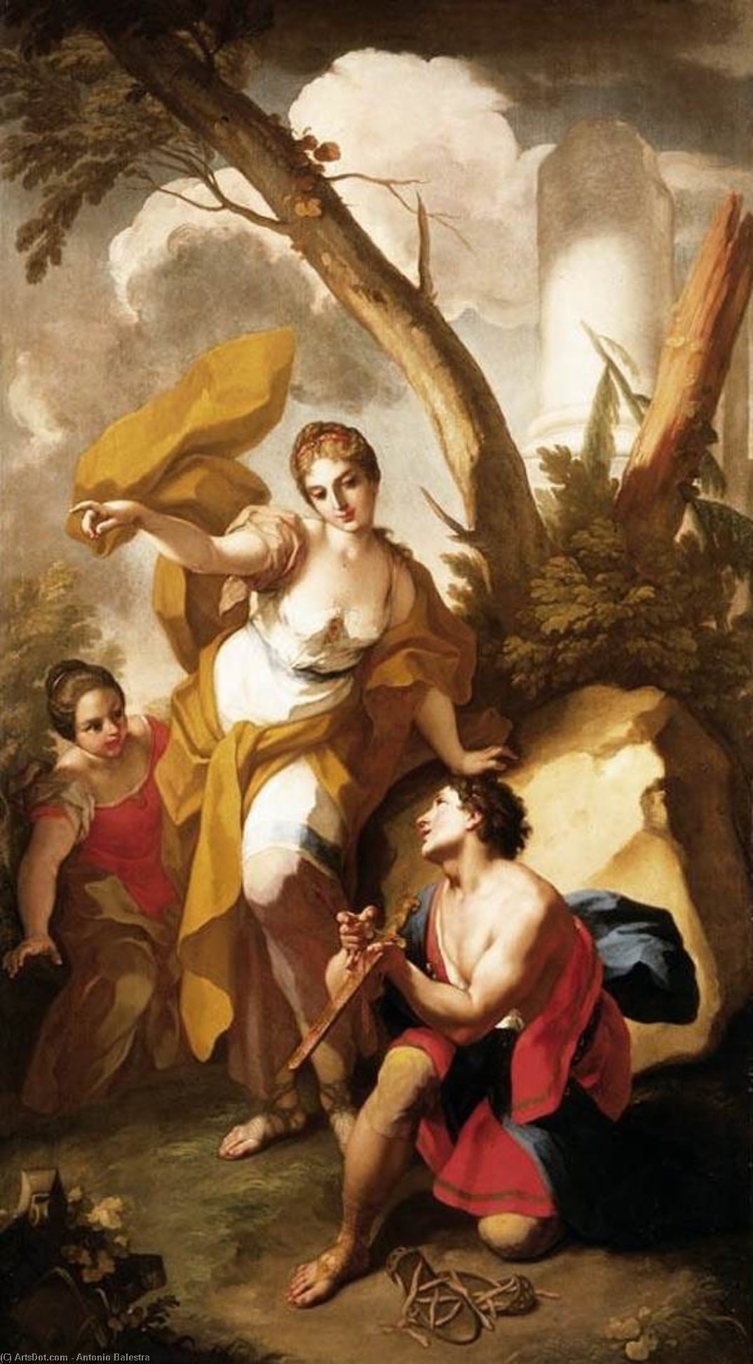 Wikioo.org - The Encyclopedia of Fine Arts - Painting, Artwork by Antonio Balestra - Theseus Discovering his Father's Sword