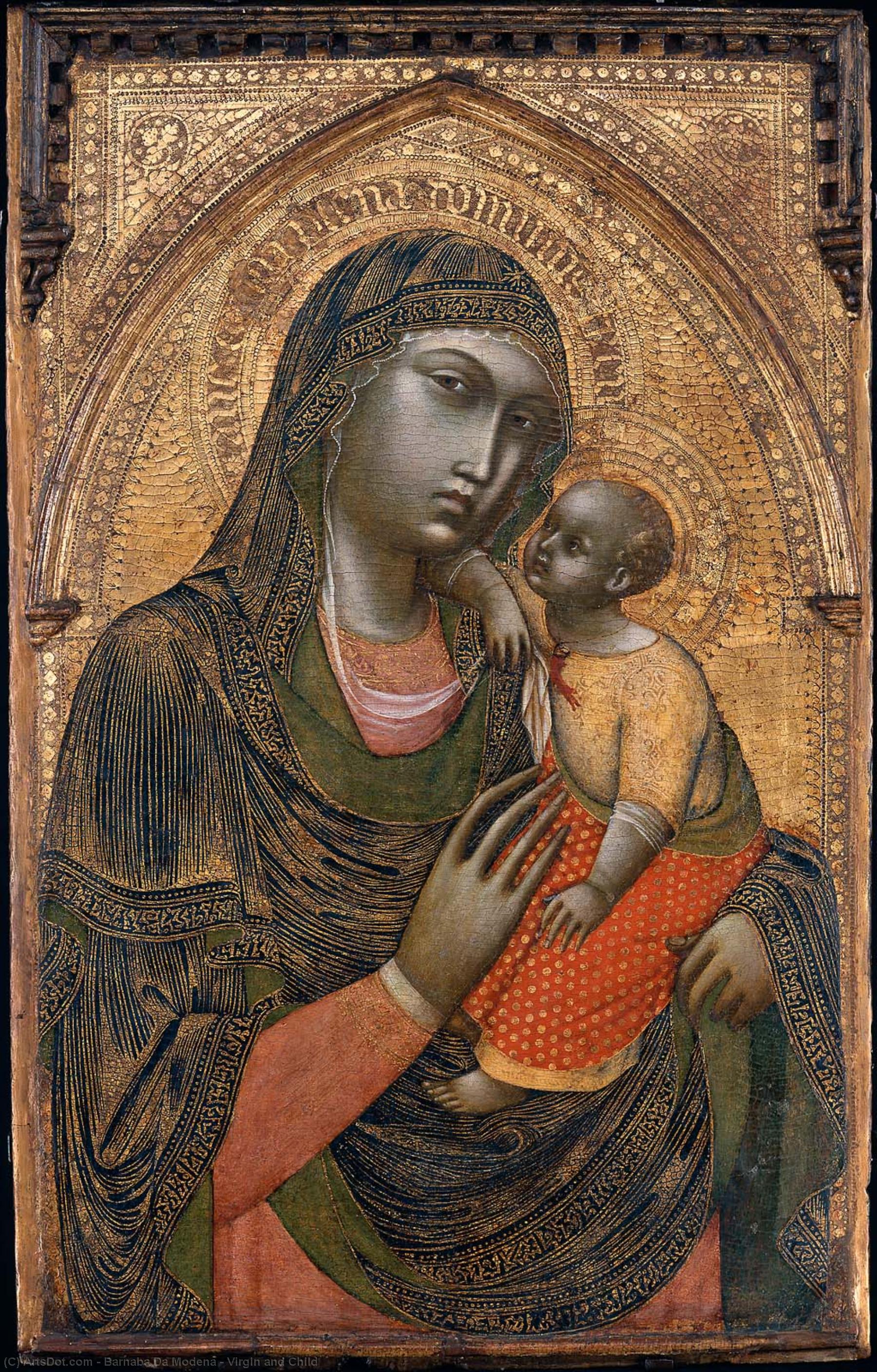 Wikioo.org - The Encyclopedia of Fine Arts - Painting, Artwork by Barnaba Da Modena - Virgin and Child