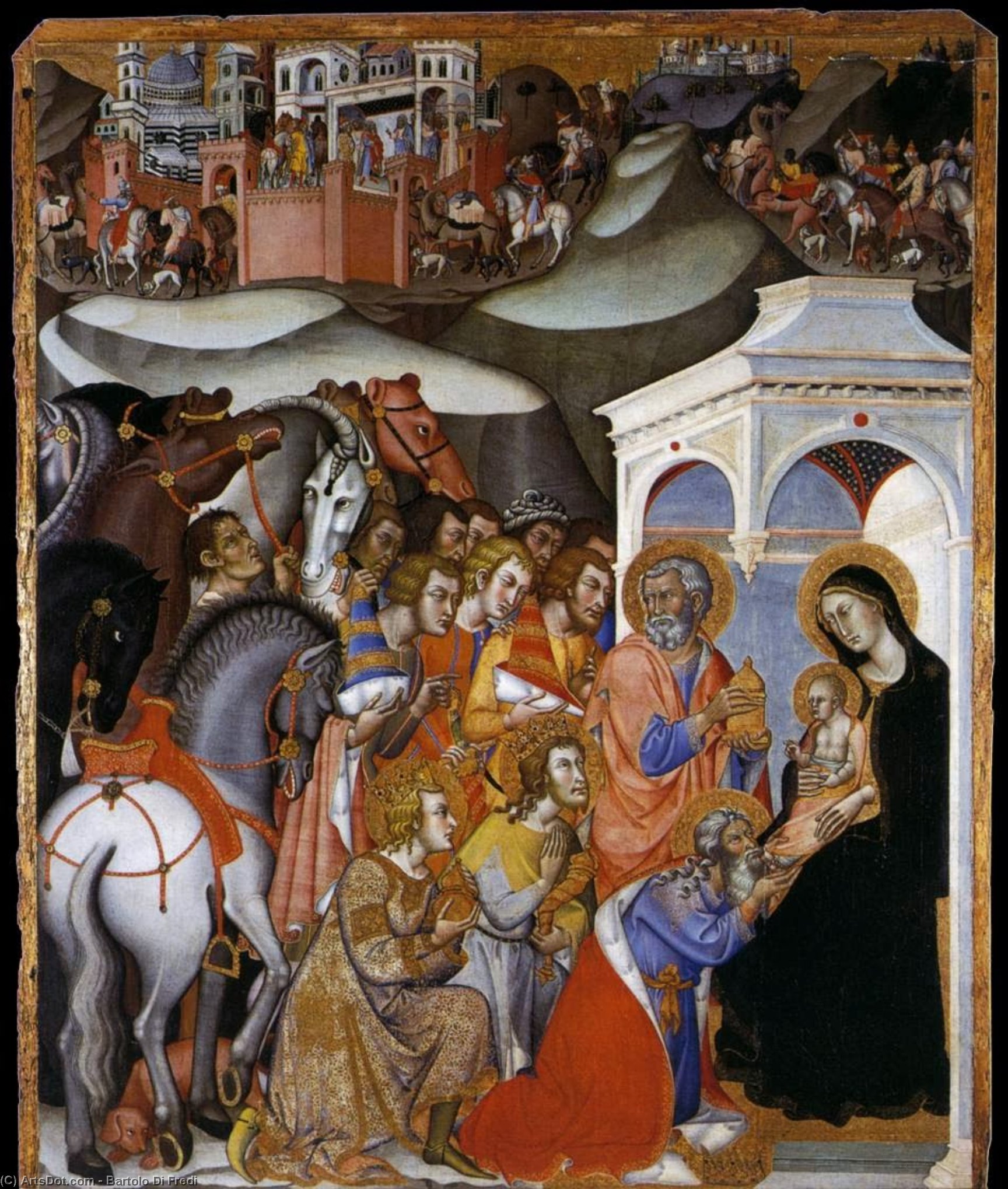 Wikioo.org – L'Encyclopédie des Beaux Arts - Peinture, Oeuvre de Bartolo Di Fredi - L Adoration des Mages