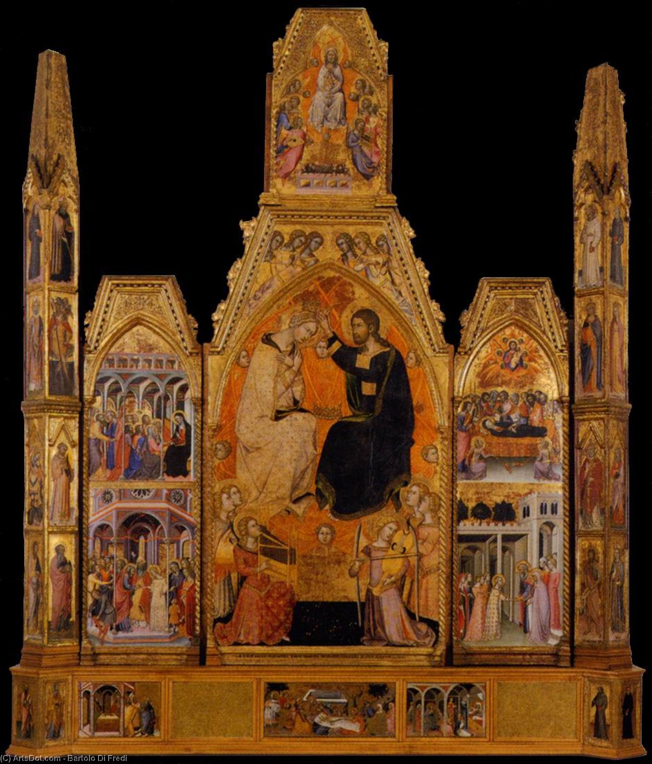 WikiOO.org - Enciklopedija dailės - Tapyba, meno kuriniai Bartolo Di Fredi - The Coronation of the Virgin