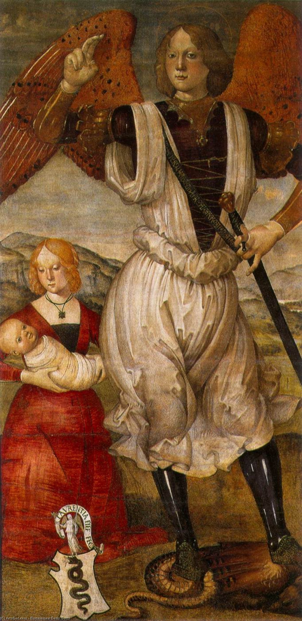 Wikioo.org - The Encyclopedia of Fine Arts - Painting, Artwork by Bartolomeo Della Gatta - Archangel St Michael