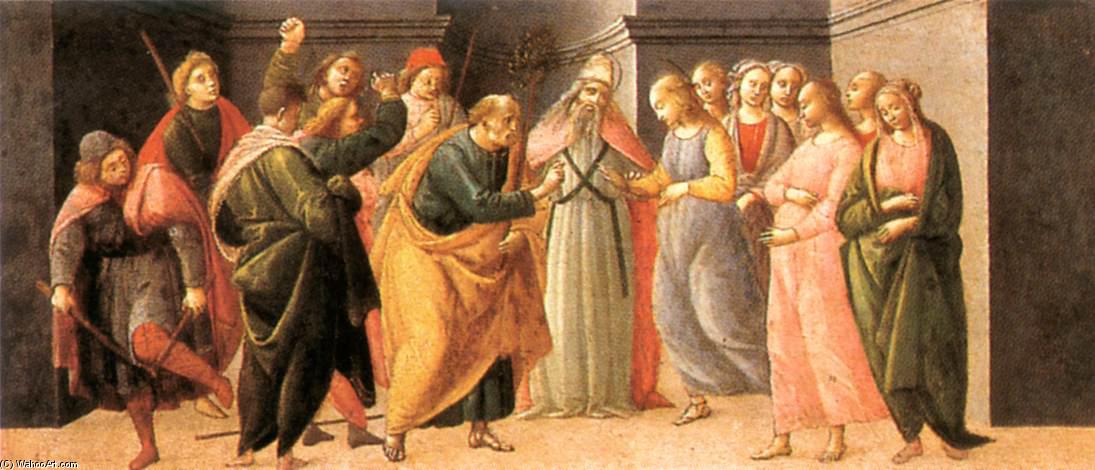 Wikioo.org - The Encyclopedia of Fine Arts - Painting, Artwork by Alunno Di Domenico (Bartolomeo Di Giovanni) - Predella: Marriage of Mary