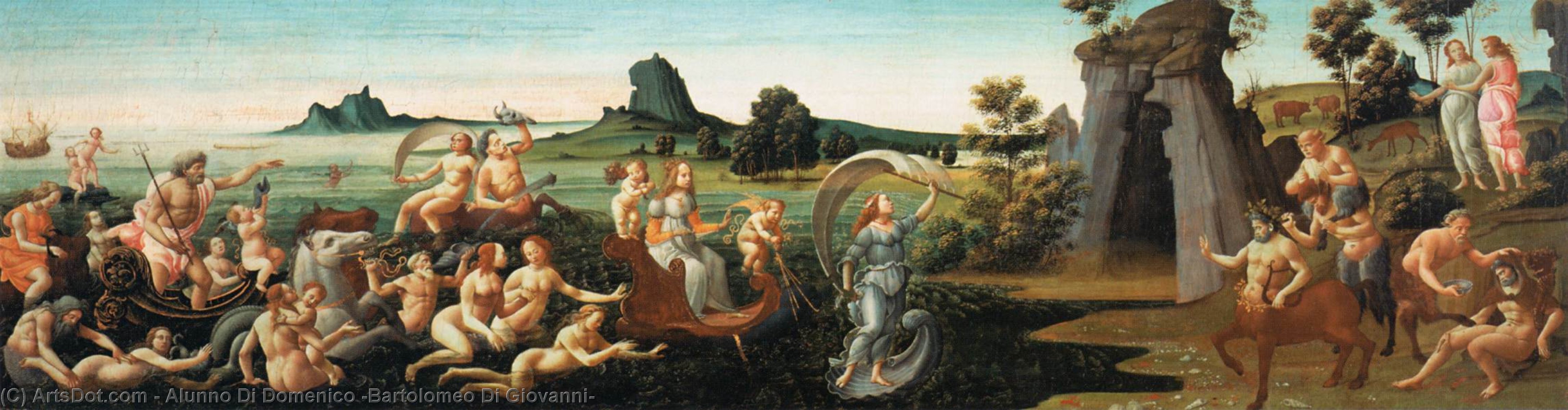 WikiOO.org - Encyclopedia of Fine Arts - Lukisan, Artwork Alunno Di Domenico (Bartolomeo Di Giovanni) - Procession of Thetis