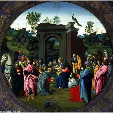WikiOO.org - 백과 사전 - 회화, 삽화 Alunno Di Domenico (Bartolomeo Di Giovanni) - The Adoration of the Magi