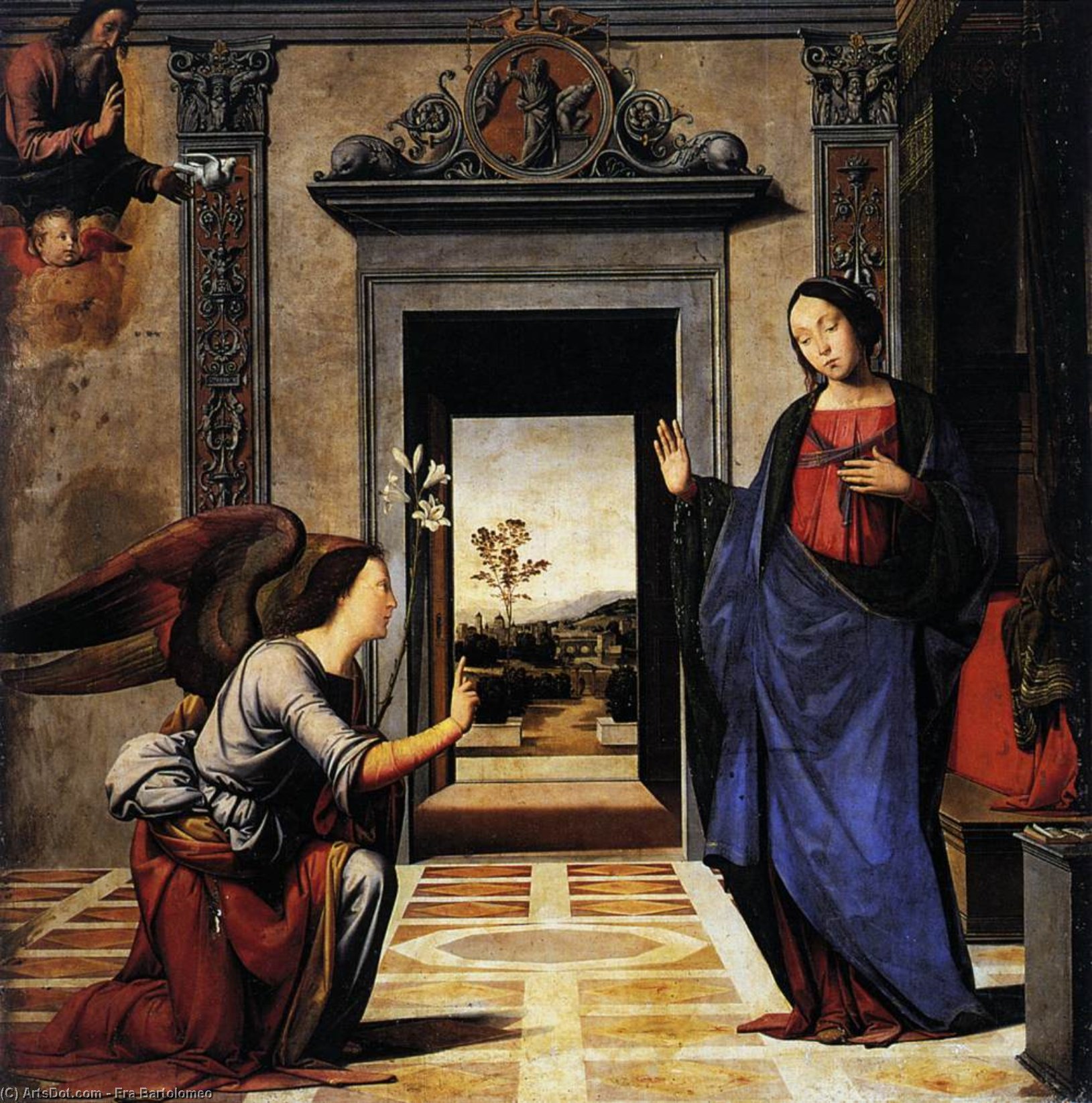 WikiOO.org - Encyclopedia of Fine Arts - Lukisan, Artwork Fra Bartolomeo - Annunciation