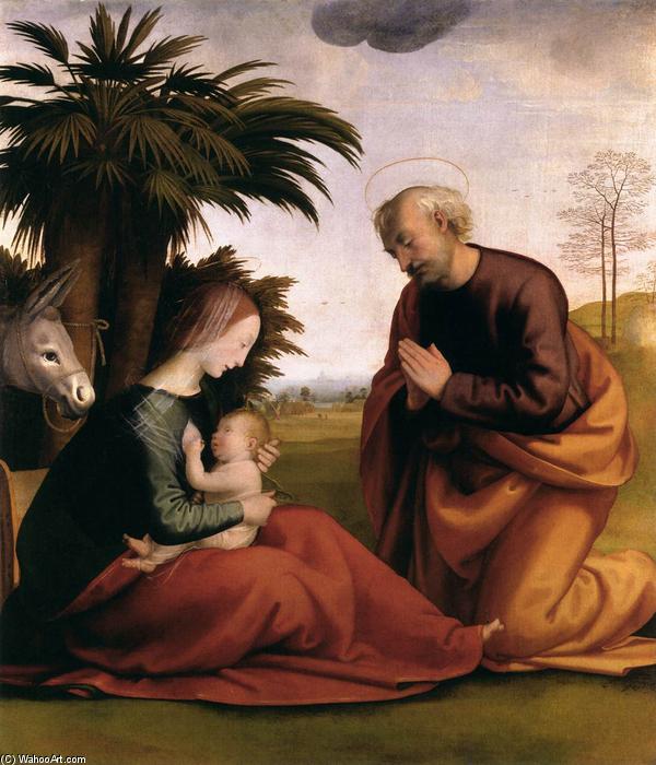 WikiOO.org - Енциклопедия за изящни изкуства - Живопис, Произведения на изкуството Fra Bartolomeo - Rest on the Flight into Egypt