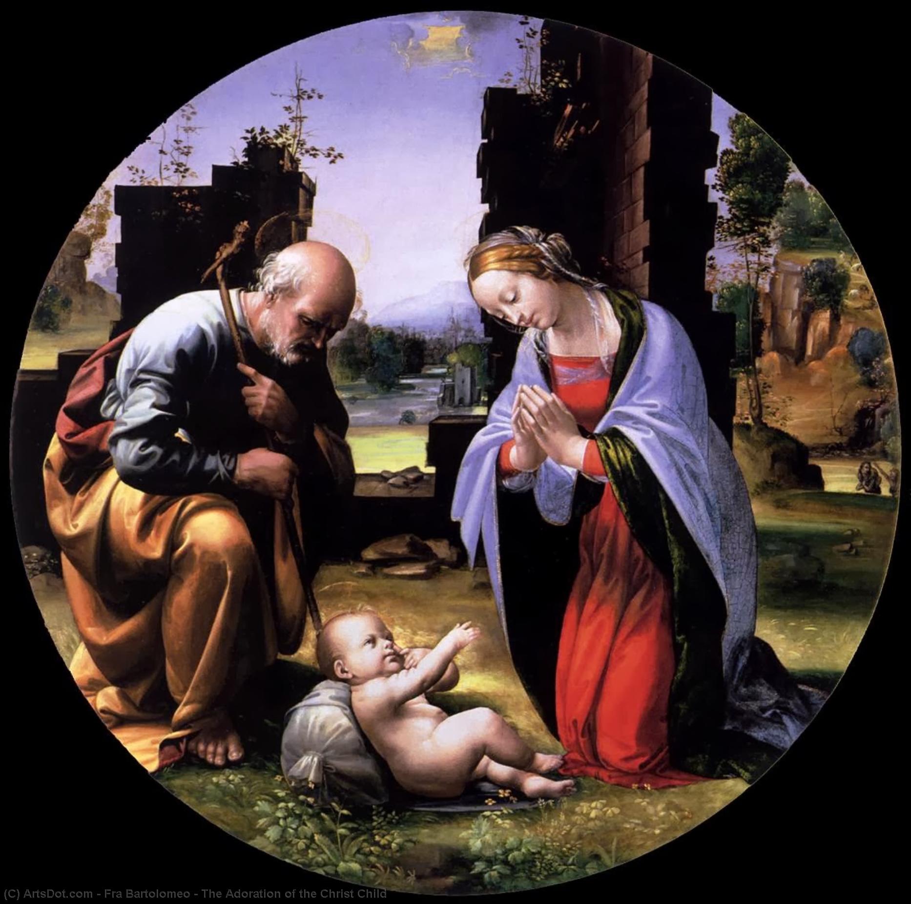 Wikioo.org - สารานุกรมวิจิตรศิลป์ - จิตรกรรม Fra Bartolomeo - The Adoration of the Christ Child