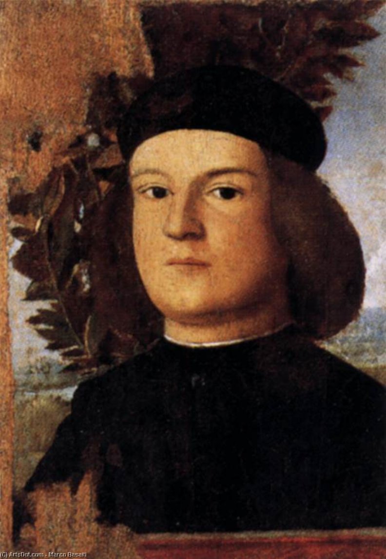 Wikioo.org - The Encyclopedia of Fine Arts - Painting, Artwork by Marco Basaiti - Portrait of a Man in a Cap