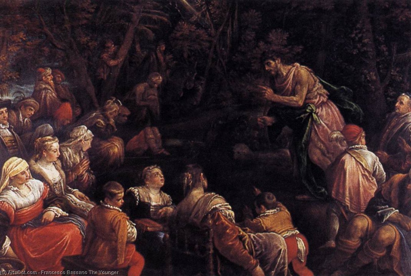 Wikioo.org – La Enciclopedia de las Bellas Artes - Pintura, Obras de arte de Francesco Bassano The Younger - san Juan el Bautista predicación