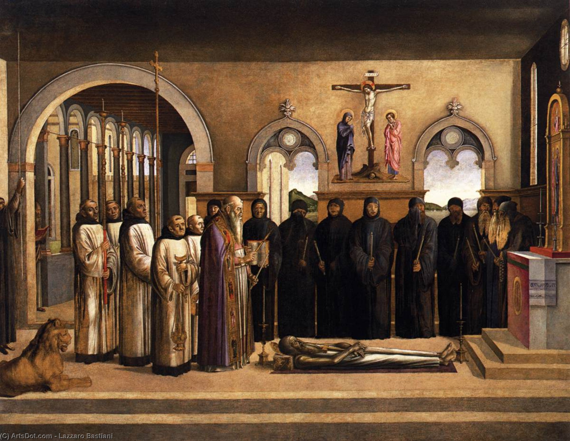 WikiOO.org - Encyclopedia of Fine Arts - Maleri, Artwork Lazzaro Bastiani - Funeral of St Jerome