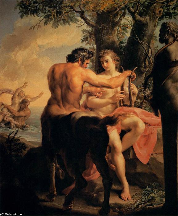 Wikioo.org - Bách khoa toàn thư về mỹ thuật - Vẽ tranh, Tác phẩm nghệ thuật Pompeo Batoni - Achilles and the Centaur Chiron