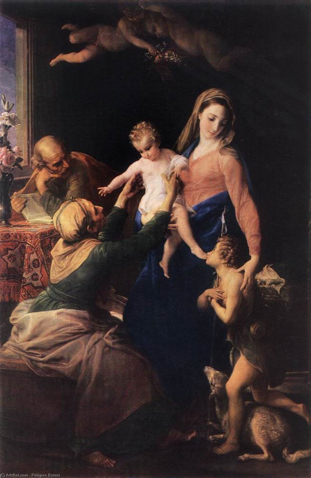 Wikioo.org - The Encyclopedia of Fine Arts - Painting, Artwork by Pompeo Batoni - Holy Family