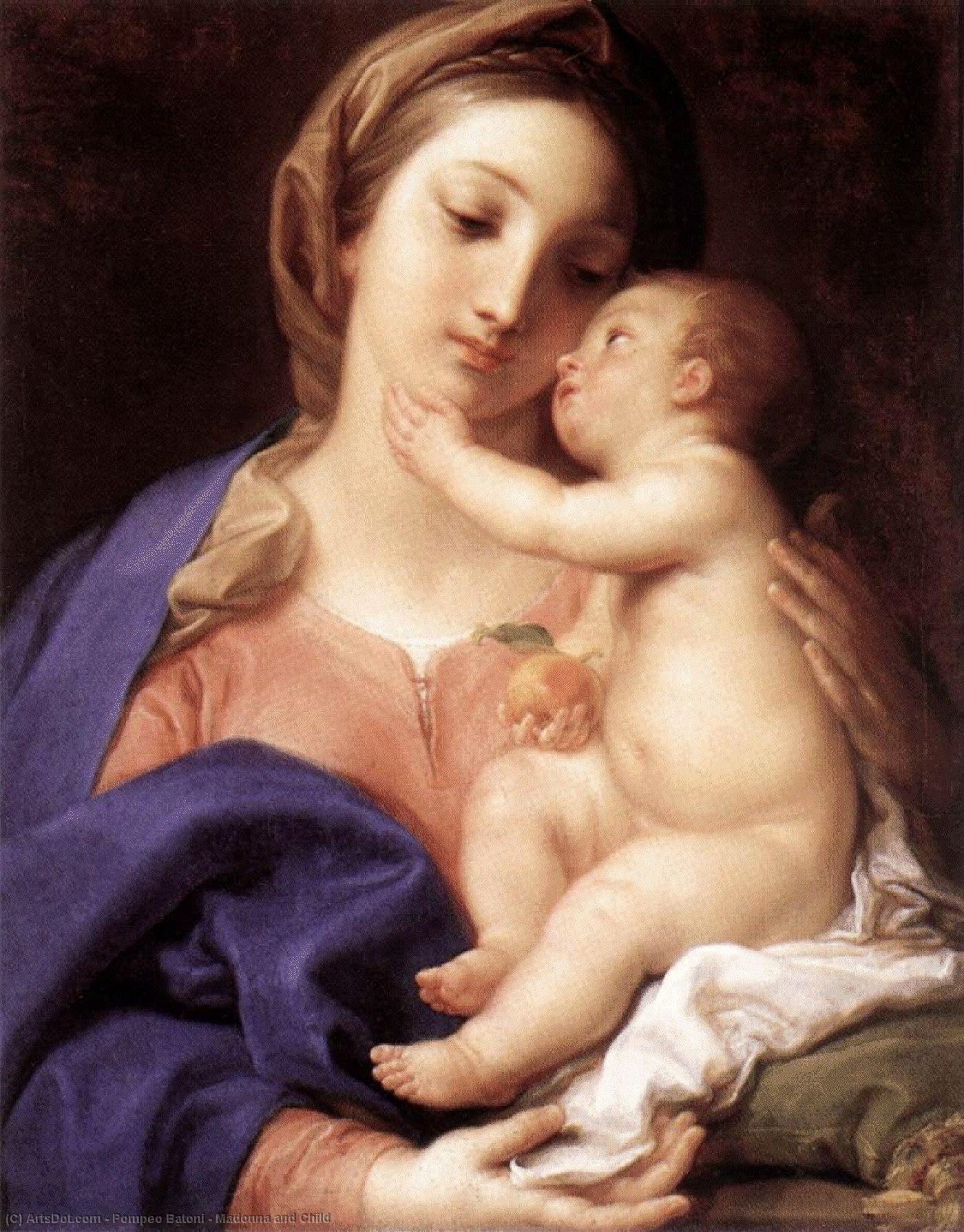 Wikioo.org - The Encyclopedia of Fine Arts - Painting, Artwork by Pompeo Batoni - Madonna and Child