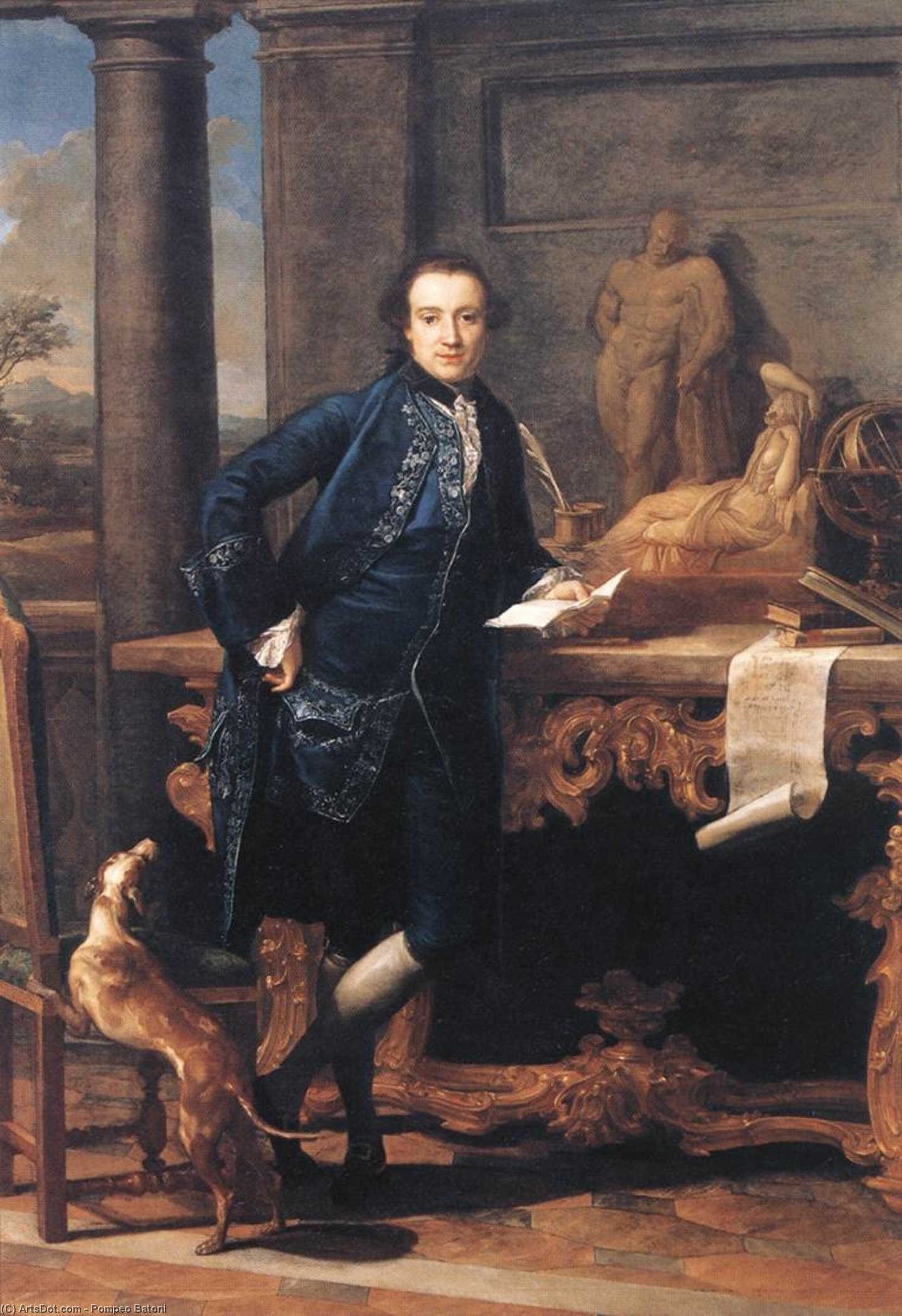 Wikioo.org - The Encyclopedia of Fine Arts - Painting, Artwork by Pompeo Batoni - Portrait of Charles Crowle