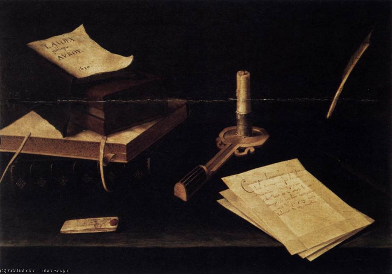 WikiOO.org - Encyclopedia of Fine Arts - Maľba, Artwork Lubin Baugin - Still-Life with Candle