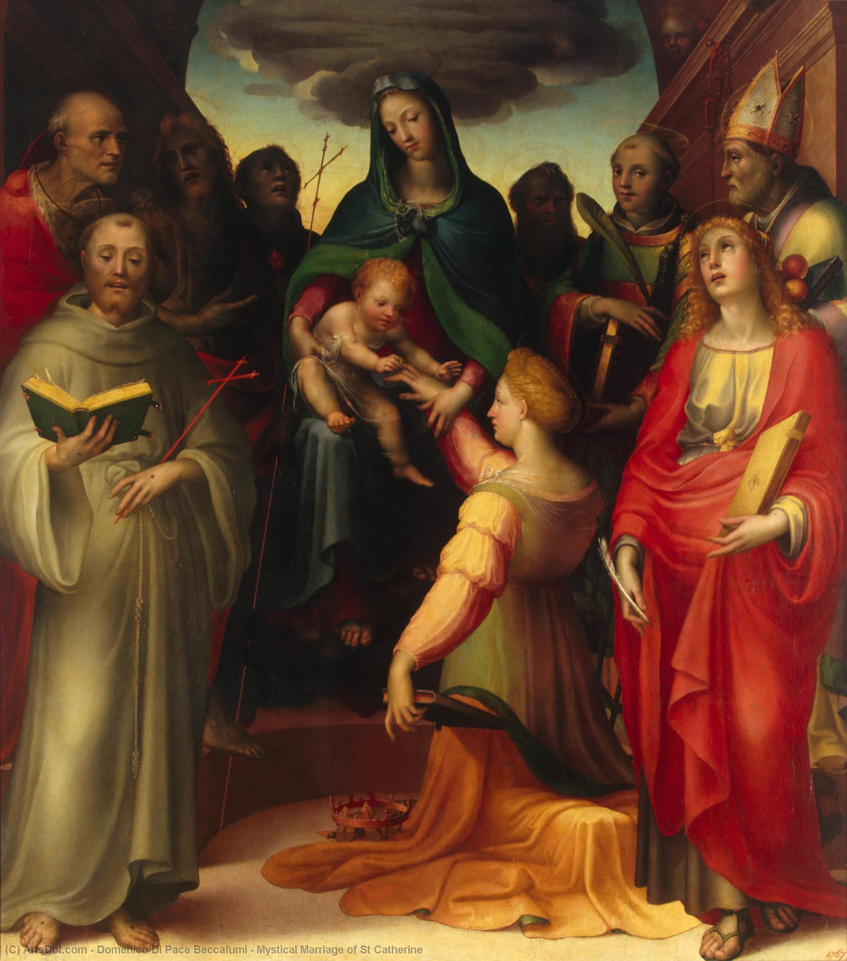 WikiOO.org - Encyclopedia of Fine Arts - Maalaus, taideteos Domenico Di Pace Beccafumi - Mystical Marriage of St Catherine
