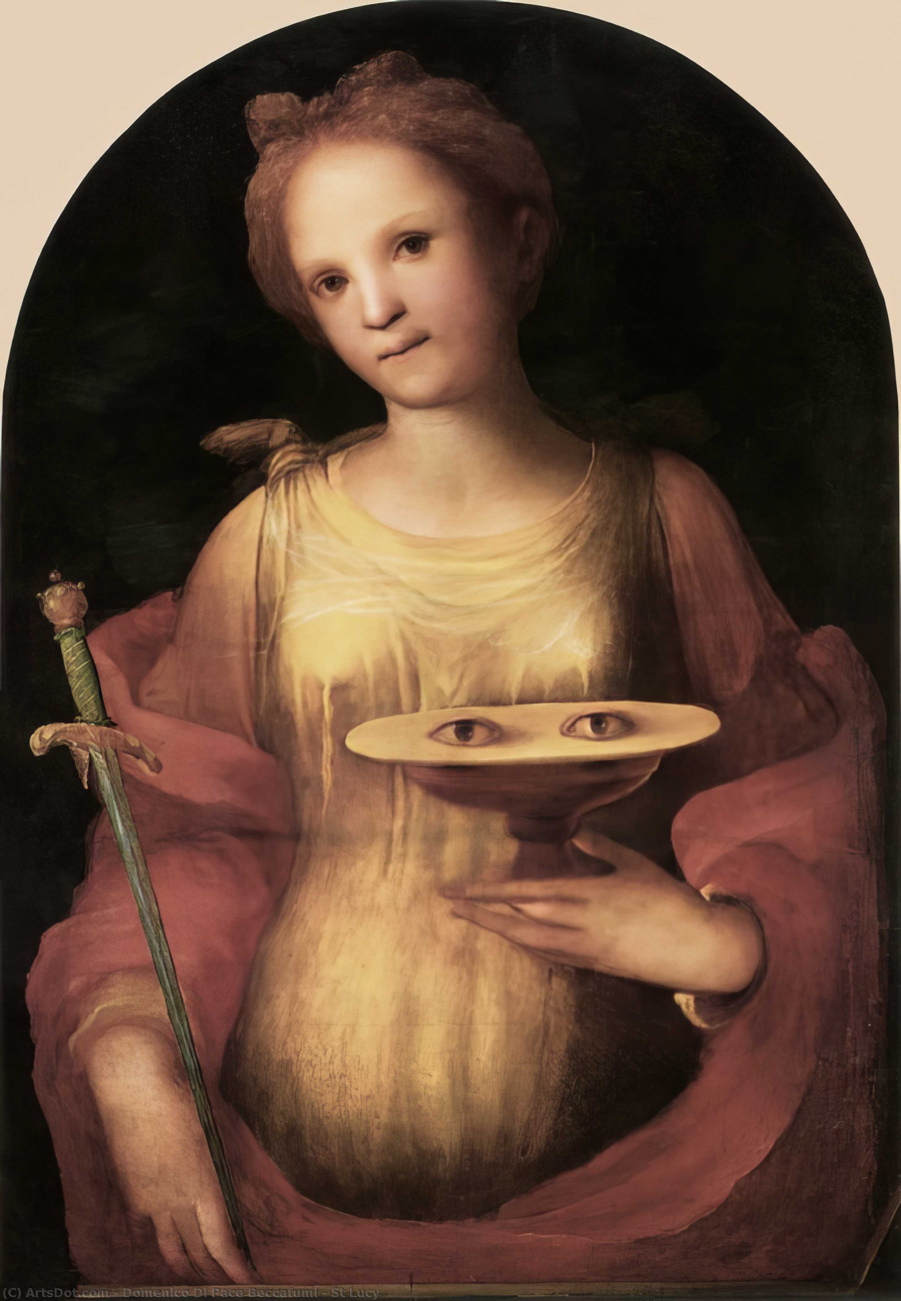 WikiOO.org - Encyclopedia of Fine Arts - Maleri, Artwork Domenico Di Pace Beccafumi - St Lucy