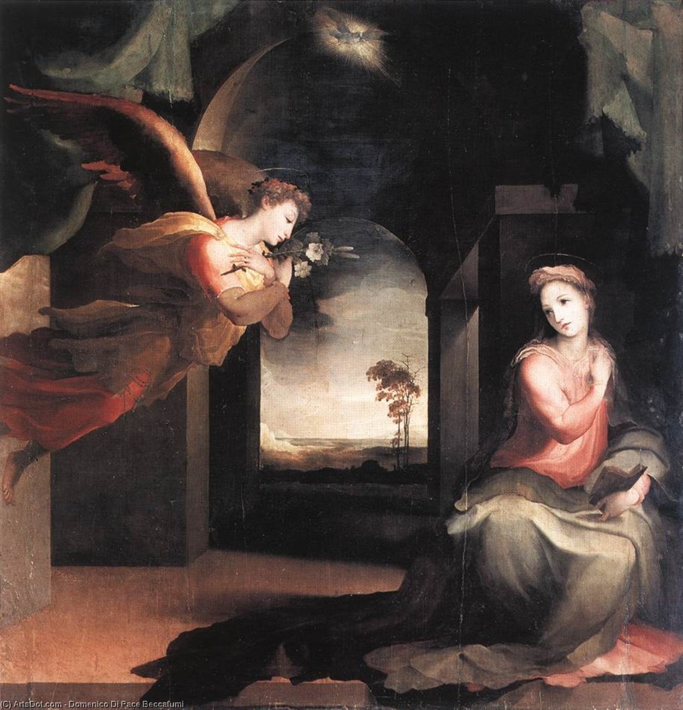 WikiOO.org - Encyclopedia of Fine Arts - Maalaus, taideteos Domenico Di Pace Beccafumi - The Annunciation
