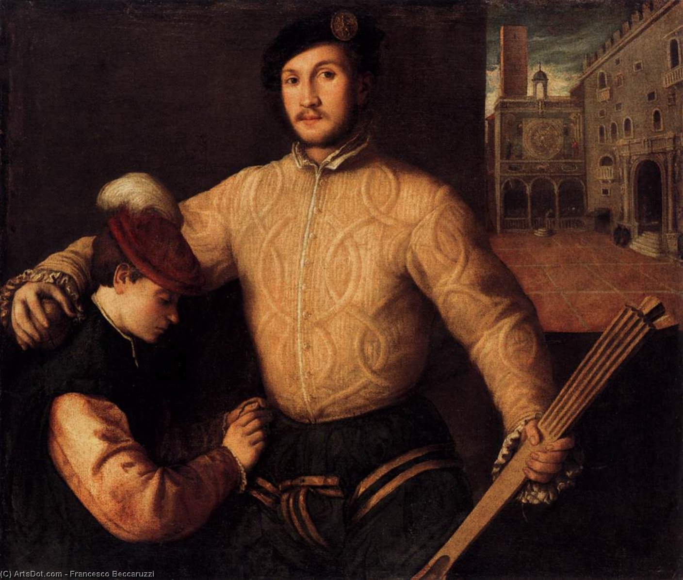 Wikioo.org - The Encyclopedia of Fine Arts - Painting, Artwork by Francesco Beccaruzzi - A Ballplayer and His Page