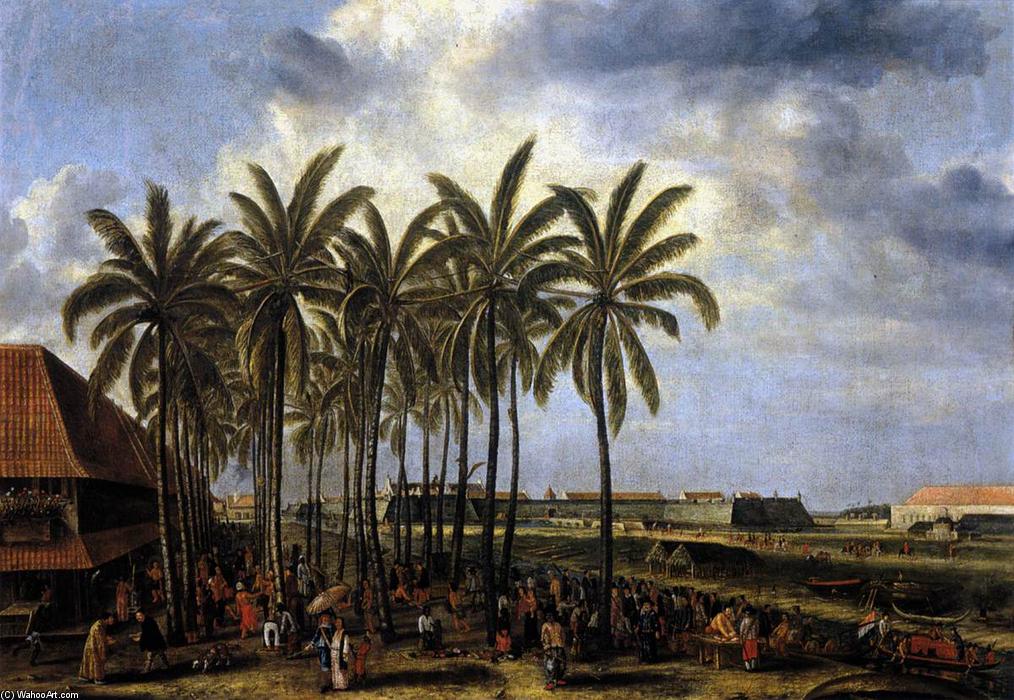 Wikioo.org - The Encyclopedia of Fine Arts - Painting, Artwork by Andries Beeckman - The Castle of Batavia, Seen from Kali Besar West
