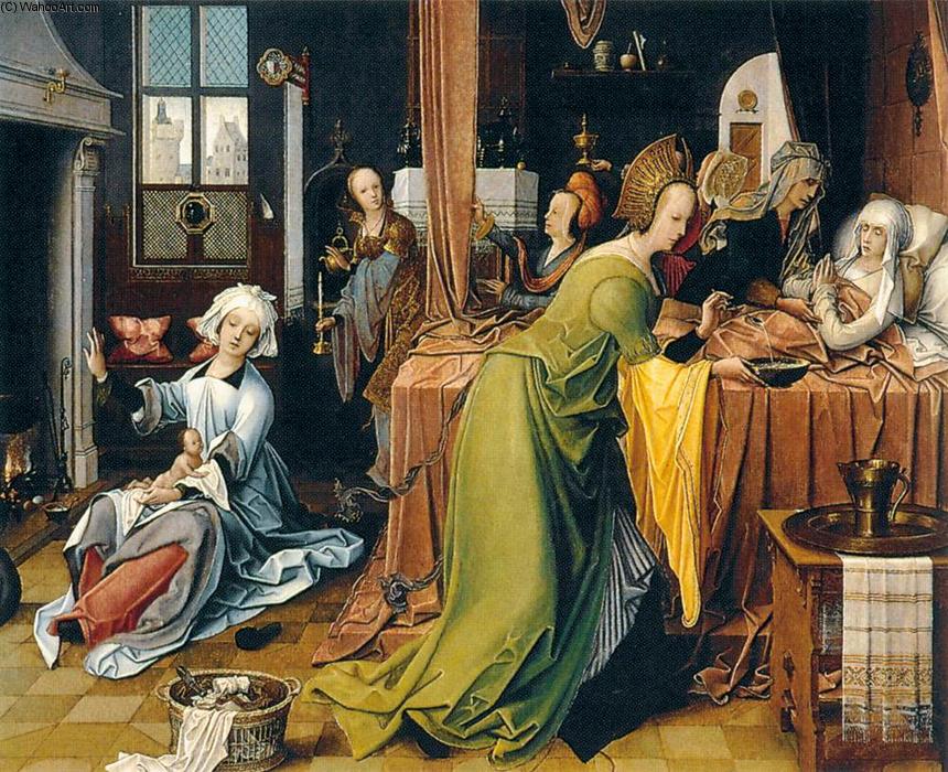 WikiOO.org - Encyclopedia of Fine Arts - Lukisan, Artwork Jan De Beer - Birth of the Virgin