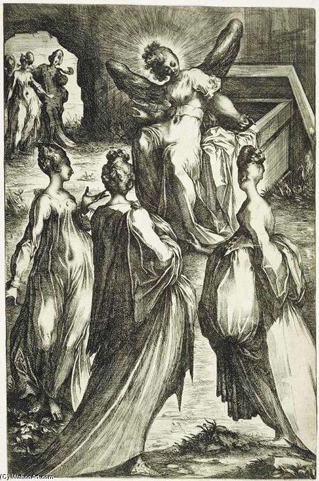 Wikioo.org – La Enciclopedia de las Bellas Artes - Pintura, Obras de arte de Jacques Bellange - el tres Marys en la tumba
