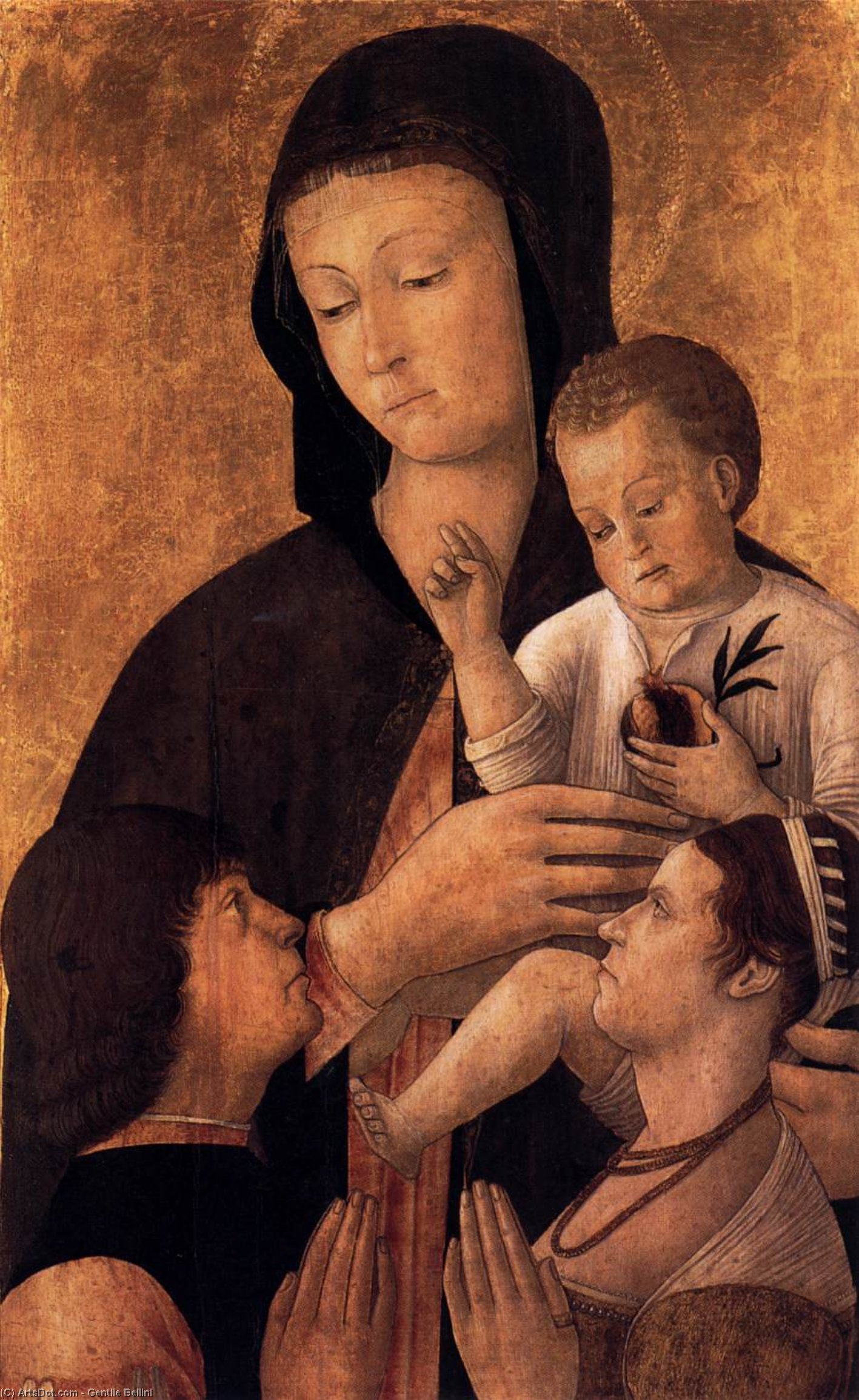 WikiOO.org - Encyclopedia of Fine Arts - Lukisan, Artwork Gentile Bellini - Madonna and Child with Donors
