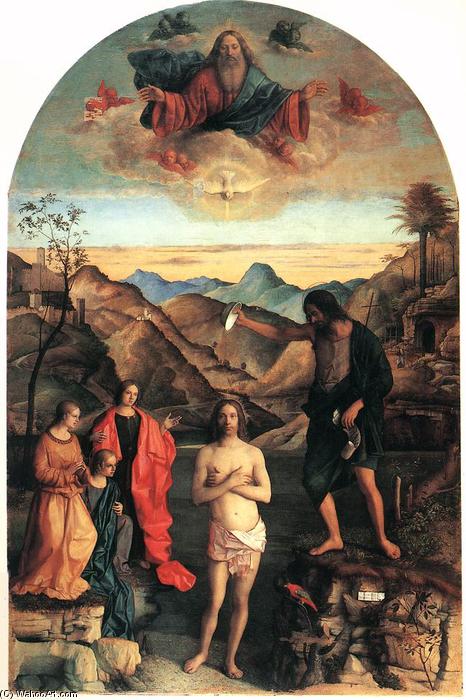 Wikioo.org - สารานุกรมวิจิตรศิลป์ - จิตรกรรม Giovanni Bellini - Baptism of Christ