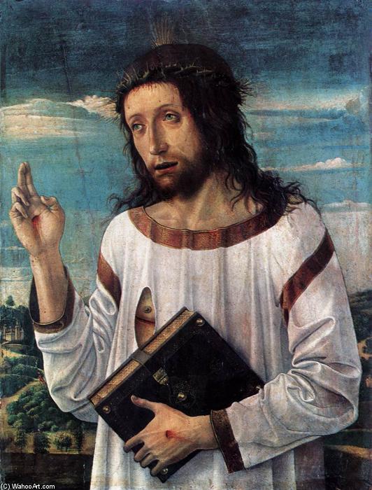 Wikioo.org - สารานุกรมวิจิตรศิลป์ - จิตรกรรม Giovanni Bellini - Blessing Christ