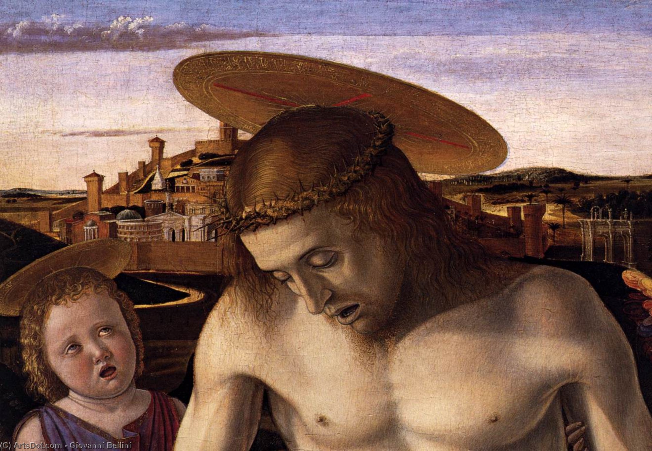 Wikioo.org - The Encyclopedia of Fine Arts - Painting, Artwork by Giovanni Bellini - Dead Christ Supported by Two Angels (detail)